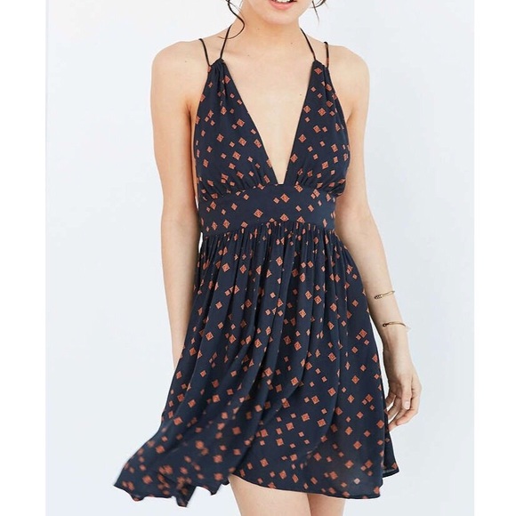 Urban Outfitters Dresses & Skirts - Urban Outfitters Navy Blue Halter Gauze Mini Dress